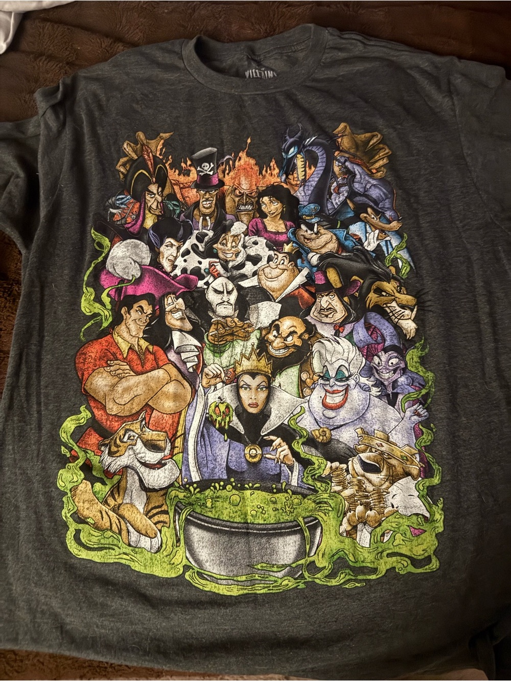 Disney Short Sleeve Graphic Tee - Charcoal with Multicolor Villains